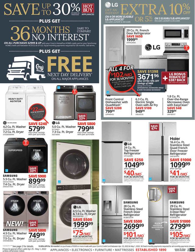 Conn's Home Plus Ad from 04/25/2022