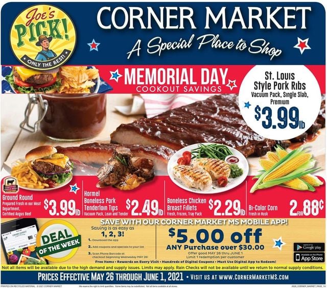 Corner Market Ad from 05/26/2021