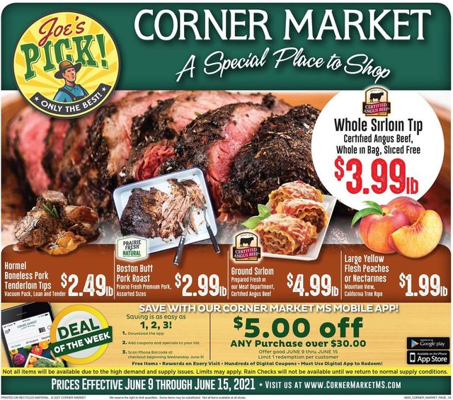 Corner Market Ad from 06/09/2021