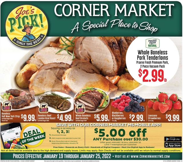 Corner Market Ad from 01/19/2022