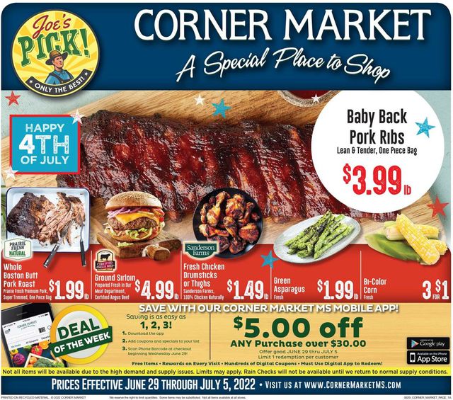 Corner Market Ad from 06/29/2022