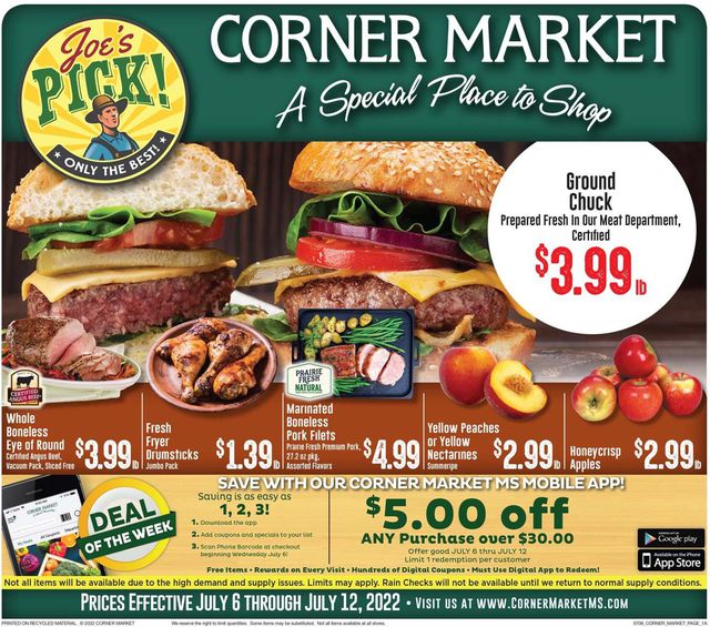 Corner Market Ad from 07/06/2022