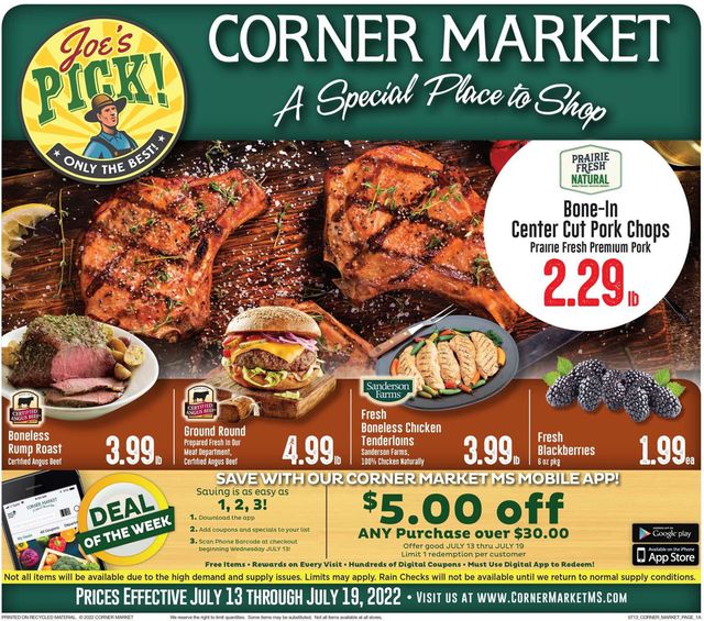 Corner Market Ad from 07/13/2022