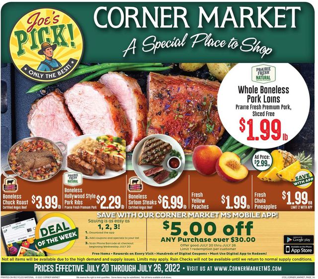 Corner Market Ad from 07/20/2022