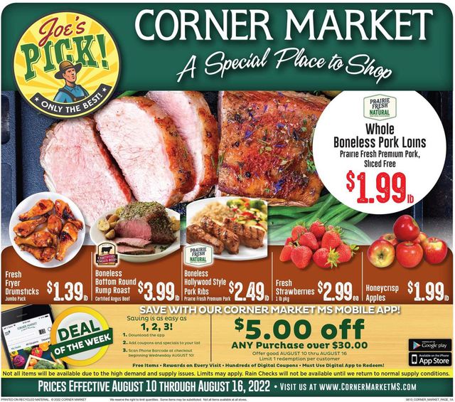 Corner Market Ad from 08/10/2022