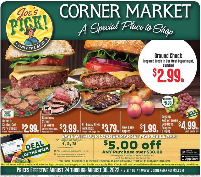 Corner Market Ad from 08/24/2022