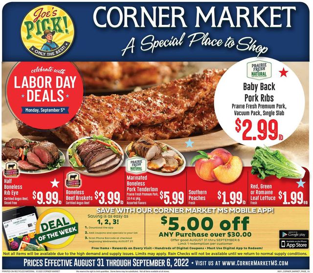 Corner Market Ad from 08/31/2022