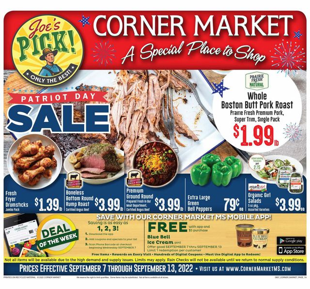 Corner Market Ad from 09/07/2022