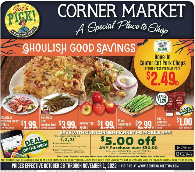 Corner Market Ad from 10/26/2022