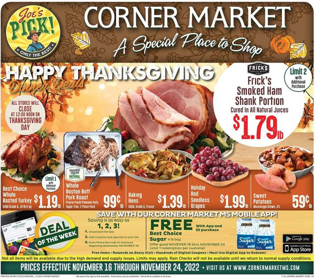 Corner Market Ad from 11/16/2022