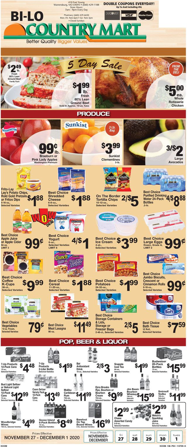 Country Mart Ad from 11/27/2020