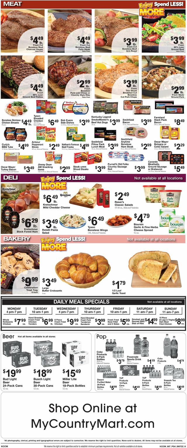 Country Mart Ad from 09/06/2022