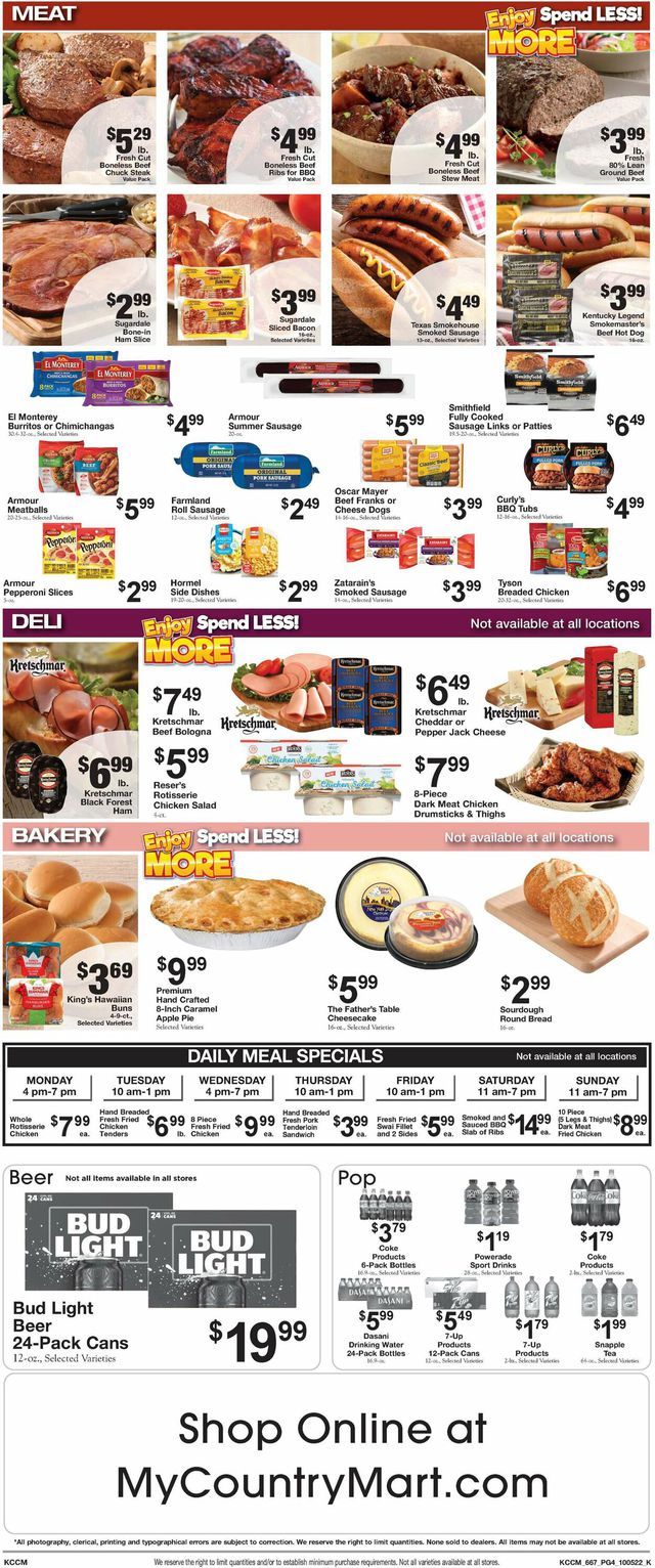 Country Mart Ad from 10/04/2022