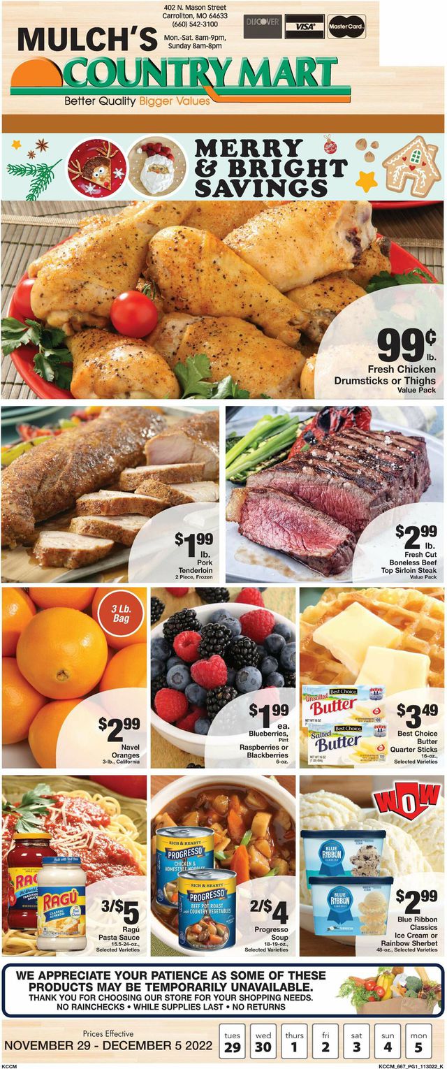 Country Mart Ad from 11/29/2022