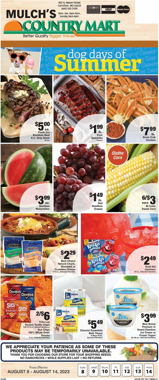 Country Mart Ad from 08/08/2023