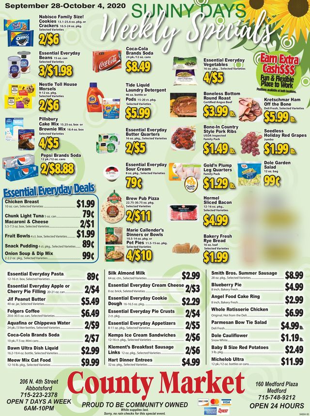 County Market Ad from 09/28/2020