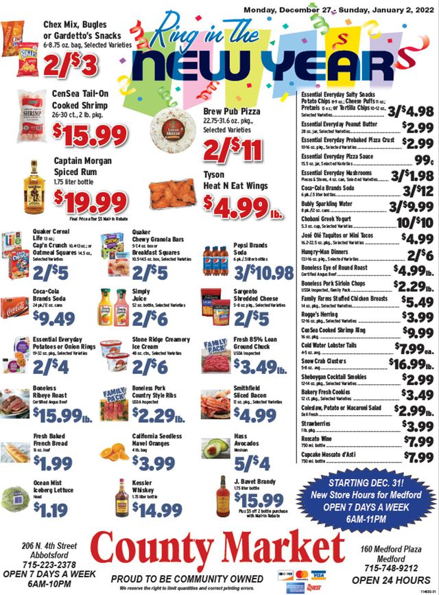 County Market Ad from 12/27/2021