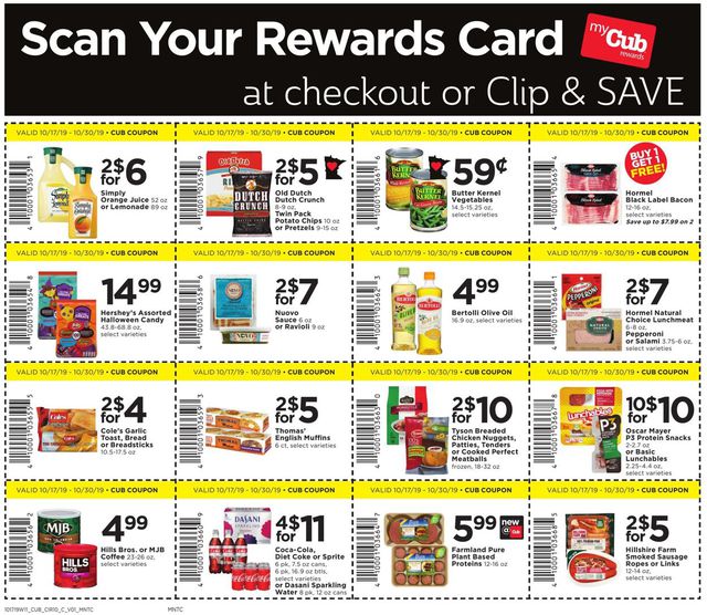 Cub Foods Ad from 10/17/2019