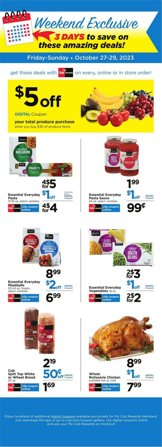 Cub Foods Ad from 10/27/2023