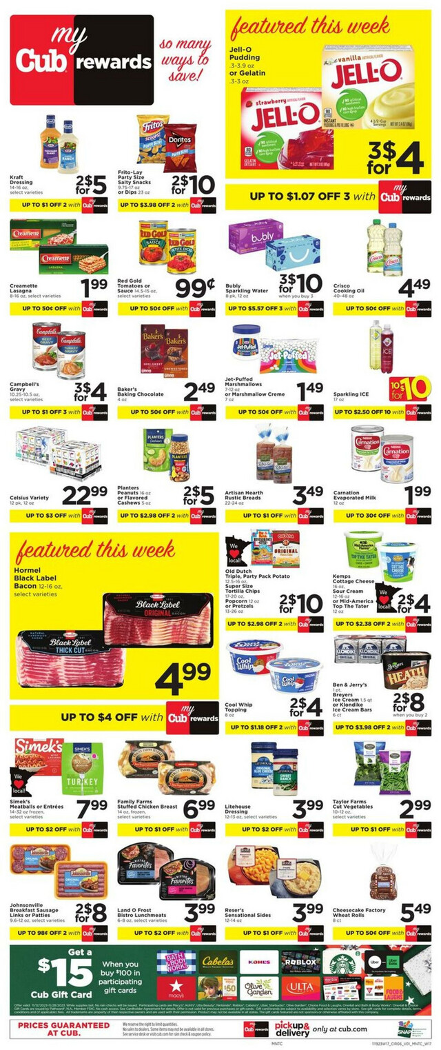 Cub Foods Ad from 11/19/2023