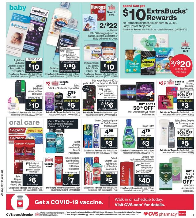 CVS Pharmacy Ad from 07/25/2021