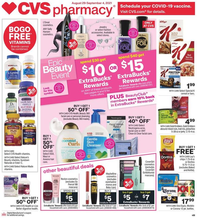 CVS Pharmacy Ad from 08/29/2021