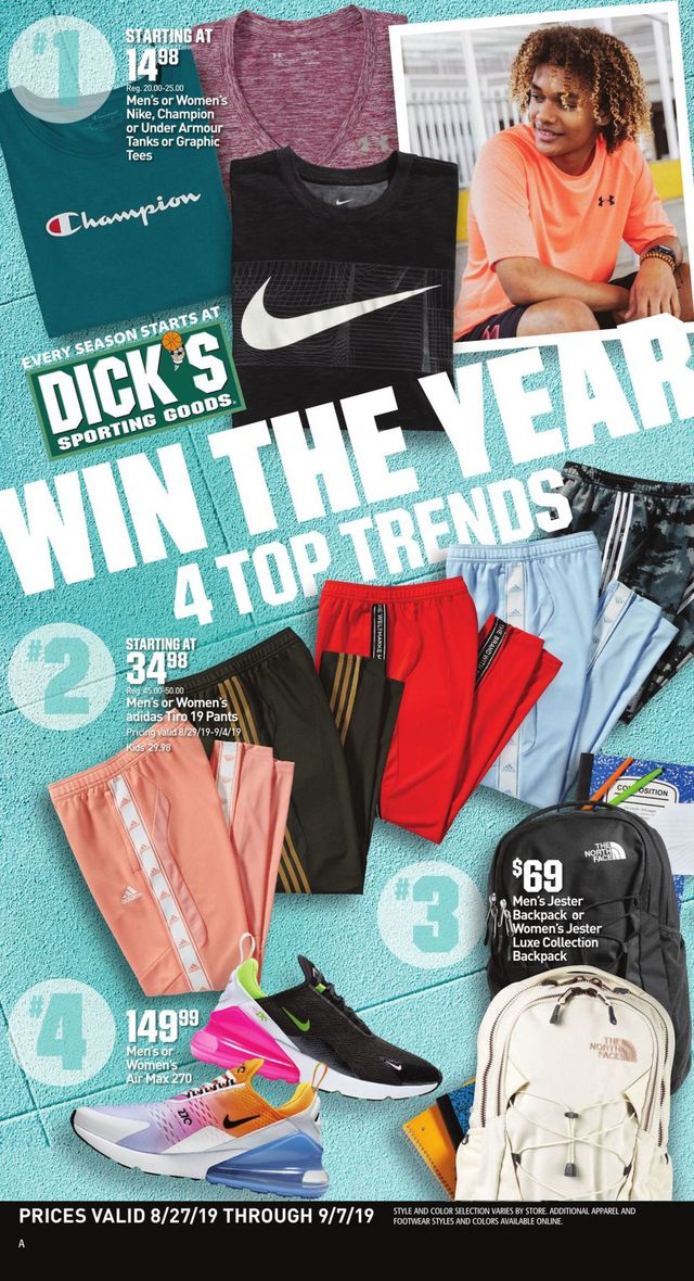 Dick's Ad from 08/27/2019
