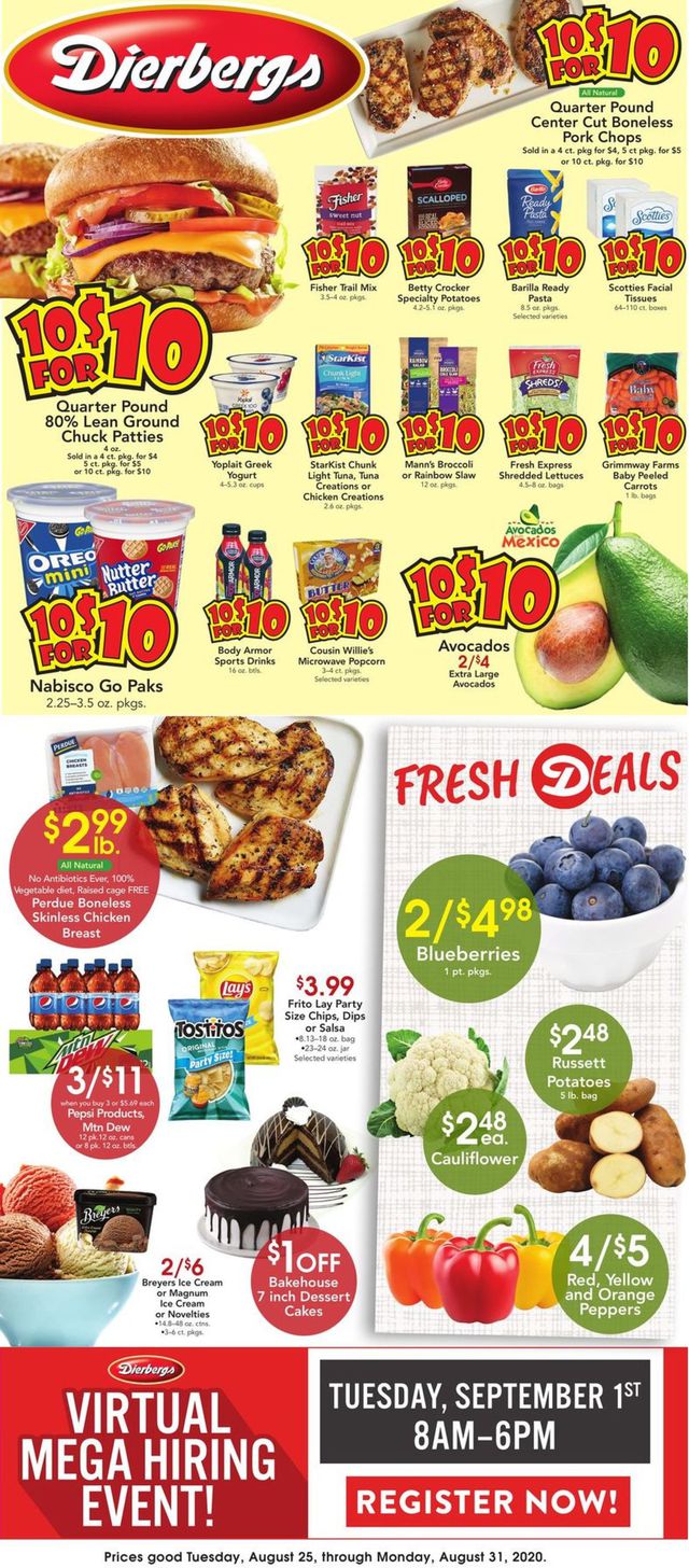 Dierbergs Ad from 08/25/2020