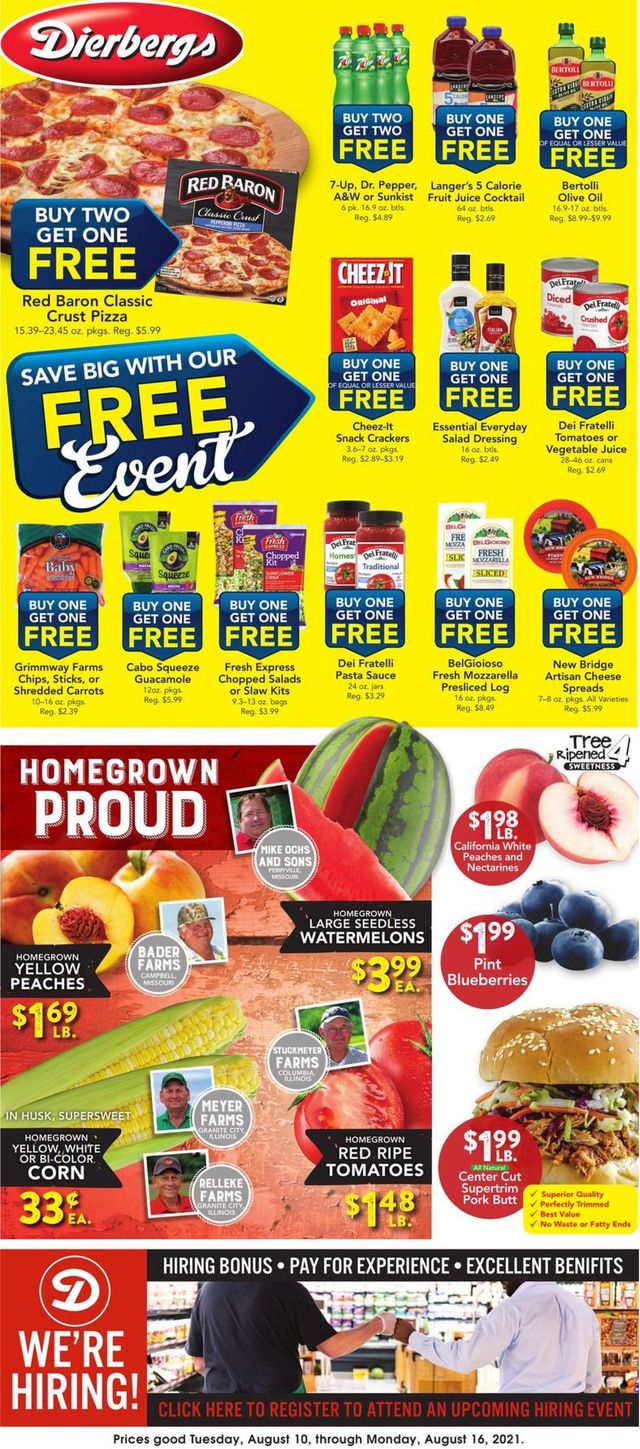 Dierbergs Ad from 08/10/2021