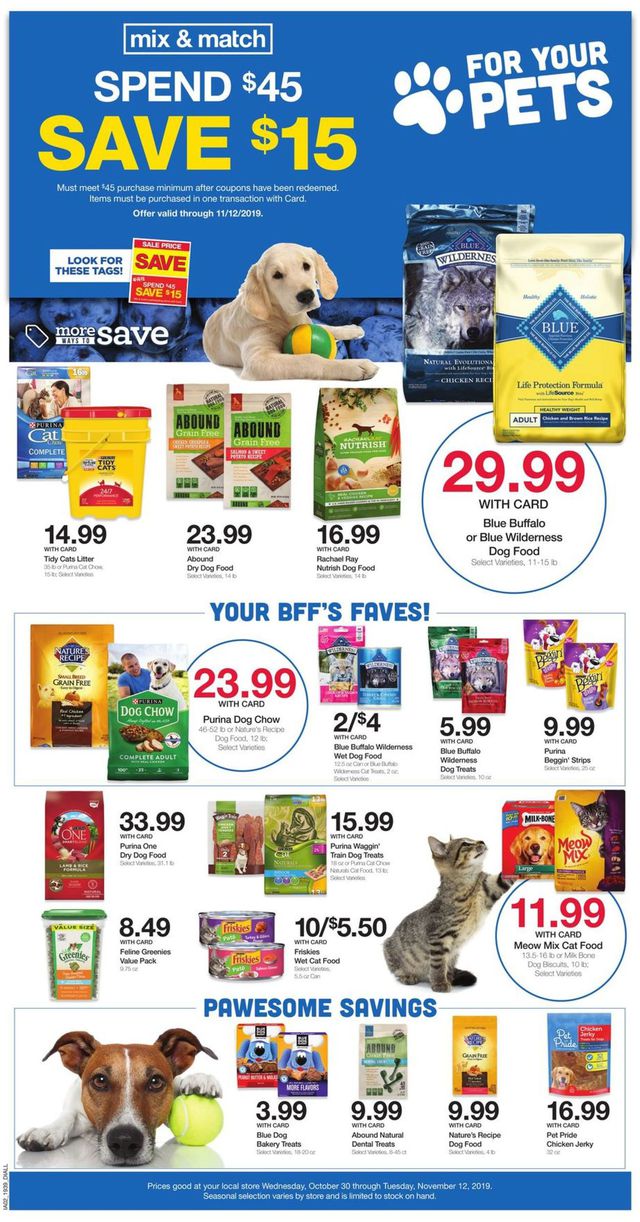 Dillons Ad from 10/30/2019