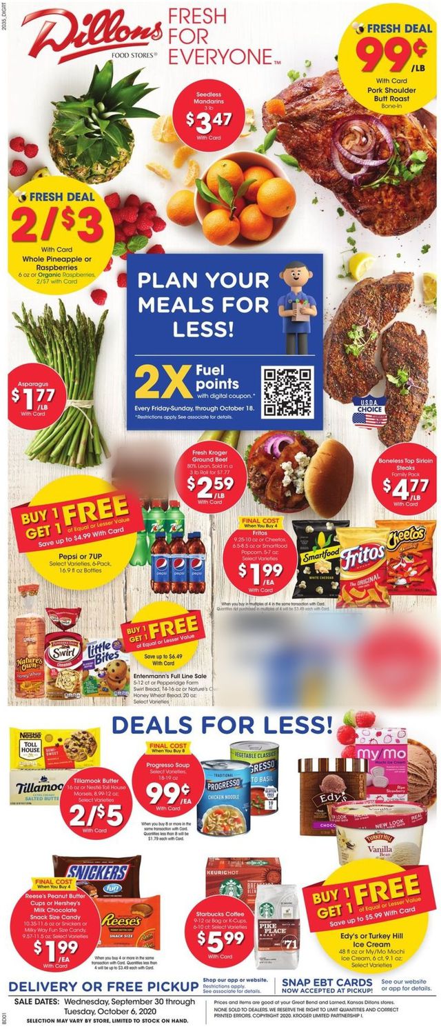 Dillons Ad from 09/30/2020