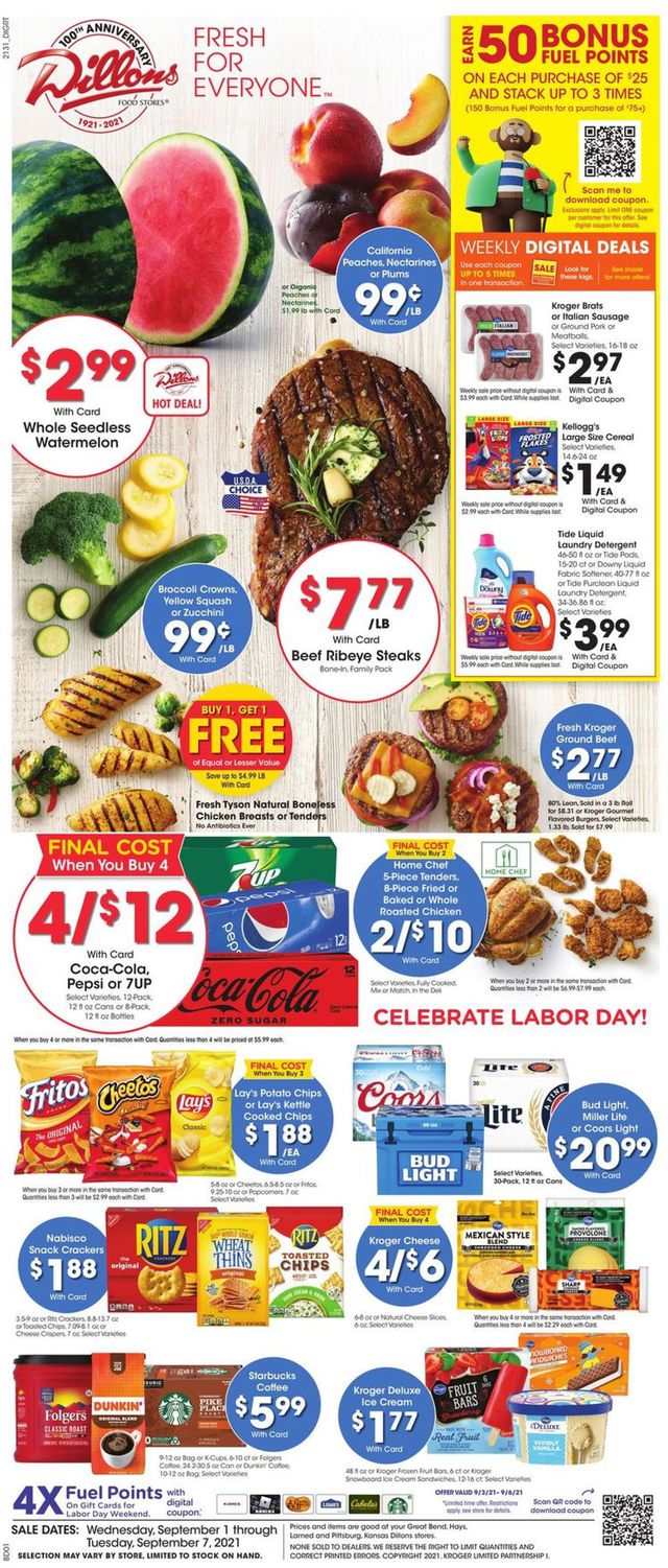 Dillons Ad from 09/01/2021