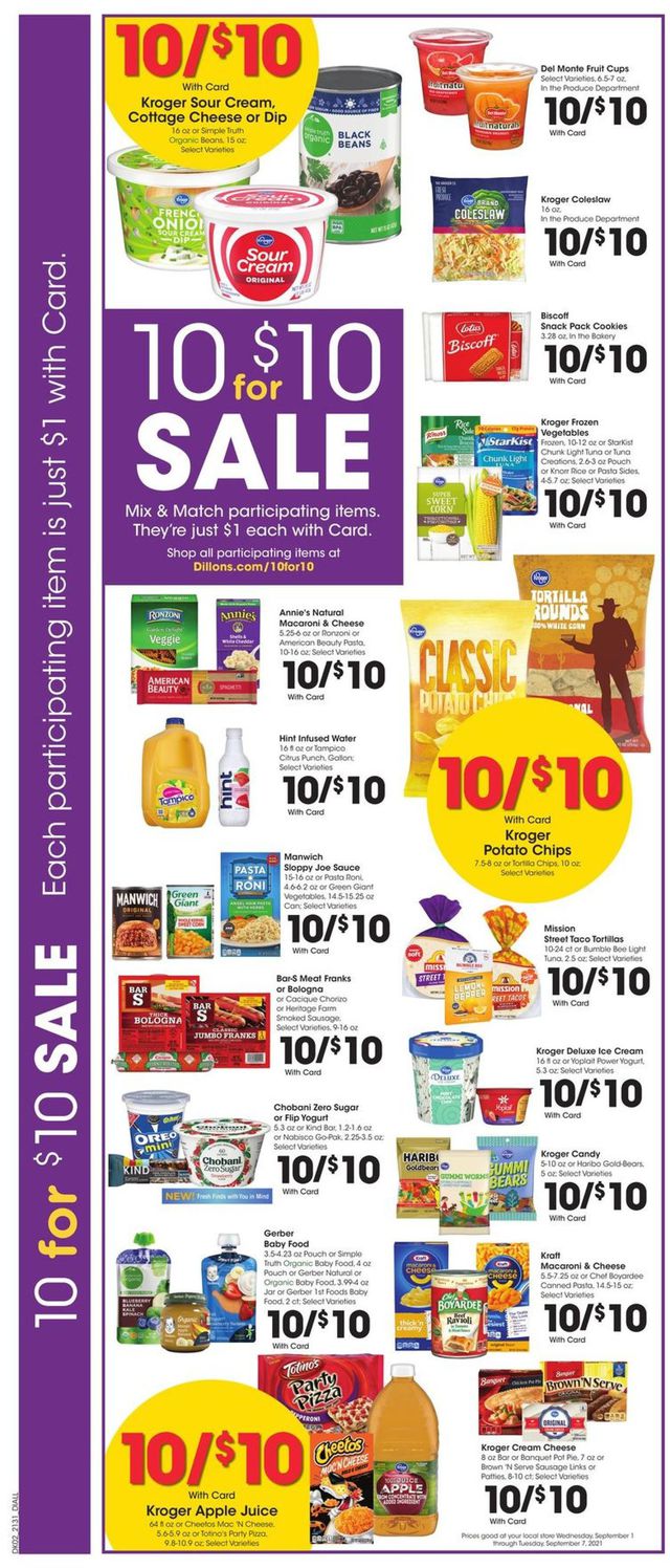Dillons Ad from 09/01/2021