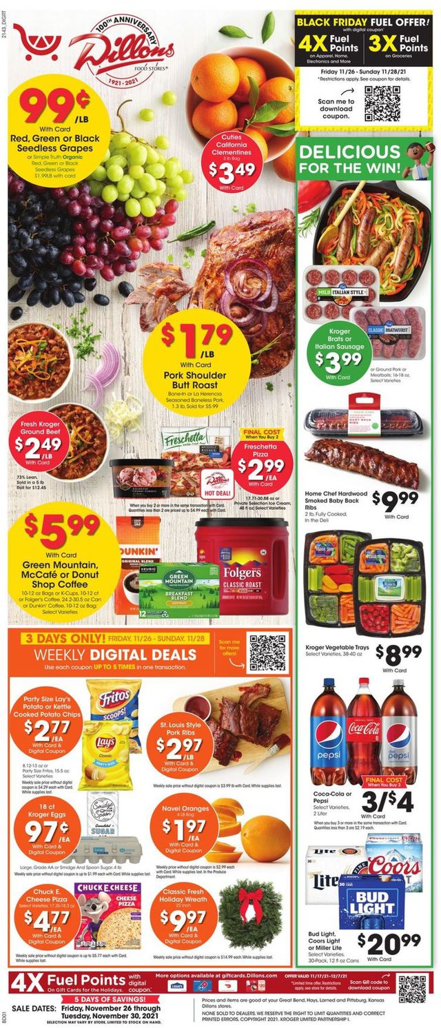 Dillons Ad from 11/26/2021