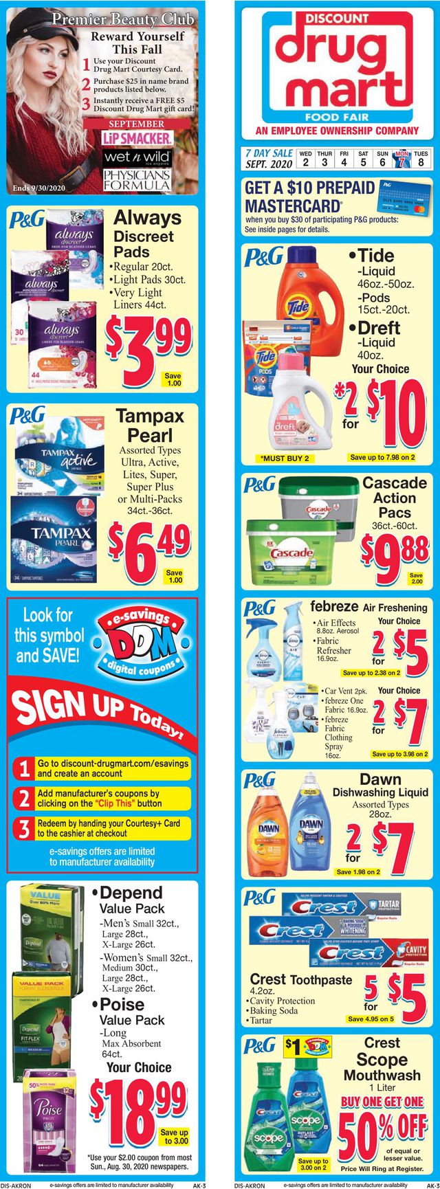 Discount Drug Mart Ad from 09/02/2020