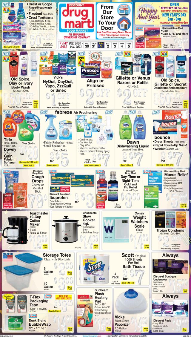 Discount Drug Mart Ad from 12/30/2020