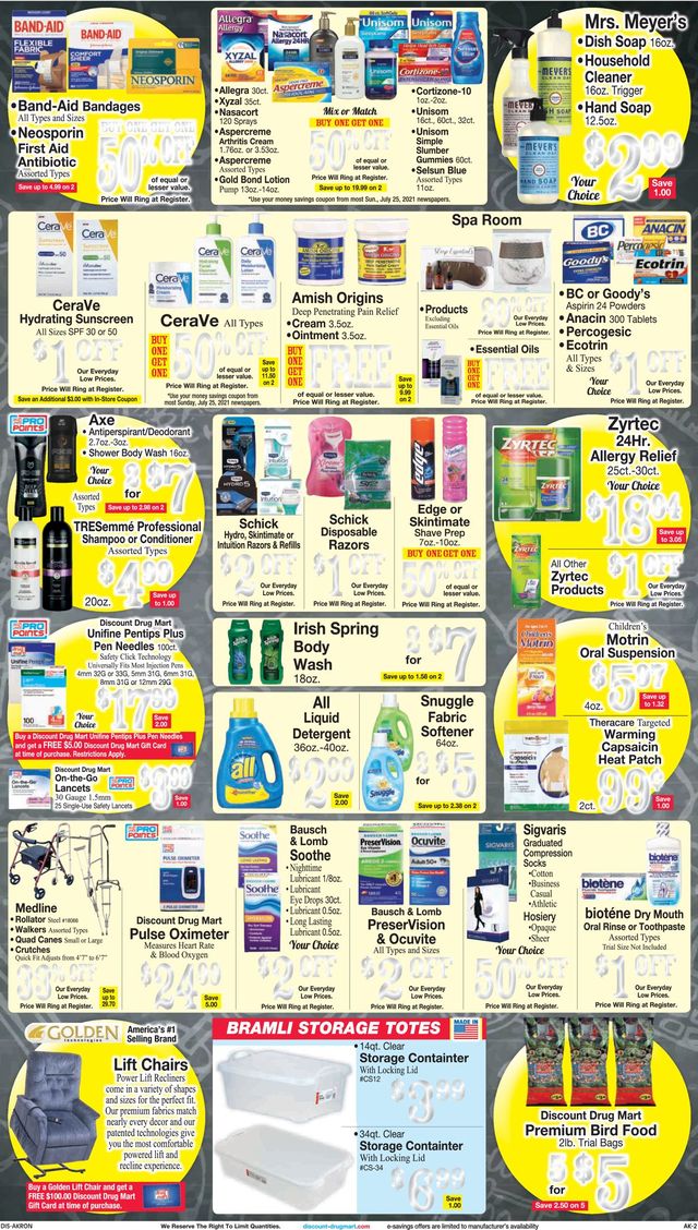 Discount Drug Mart Ad from 07/28/2021