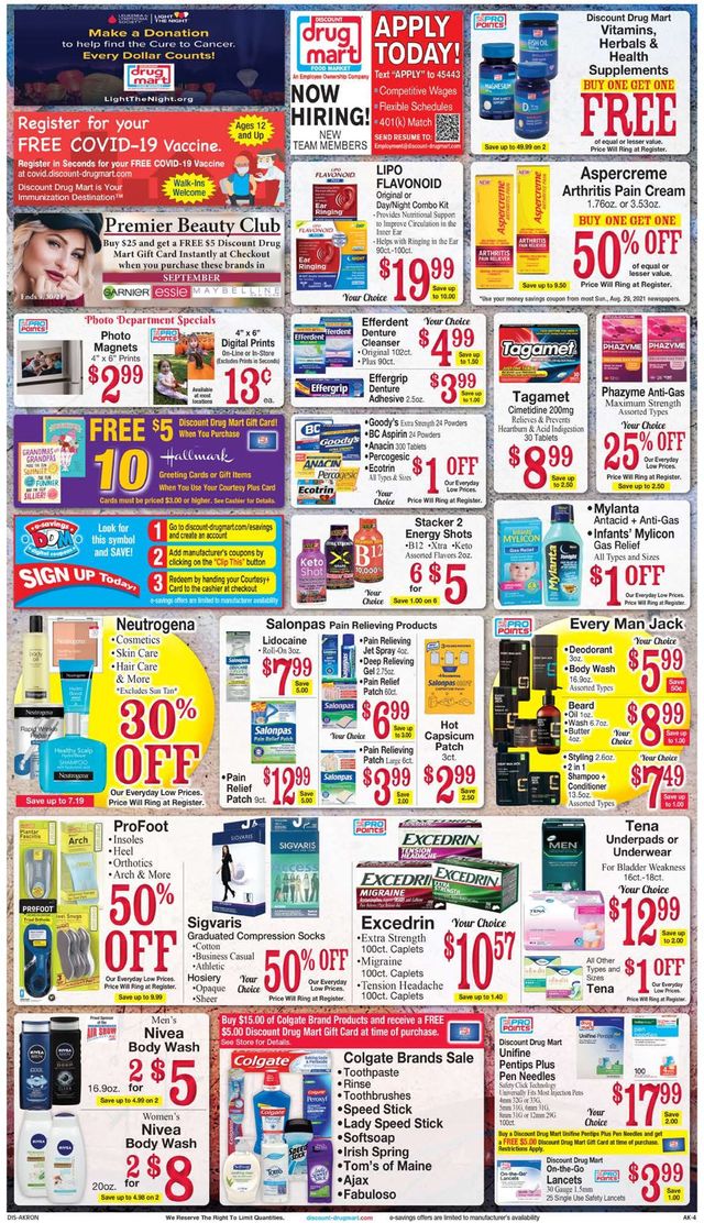 Discount Drug Mart Ad from 09/01/2021