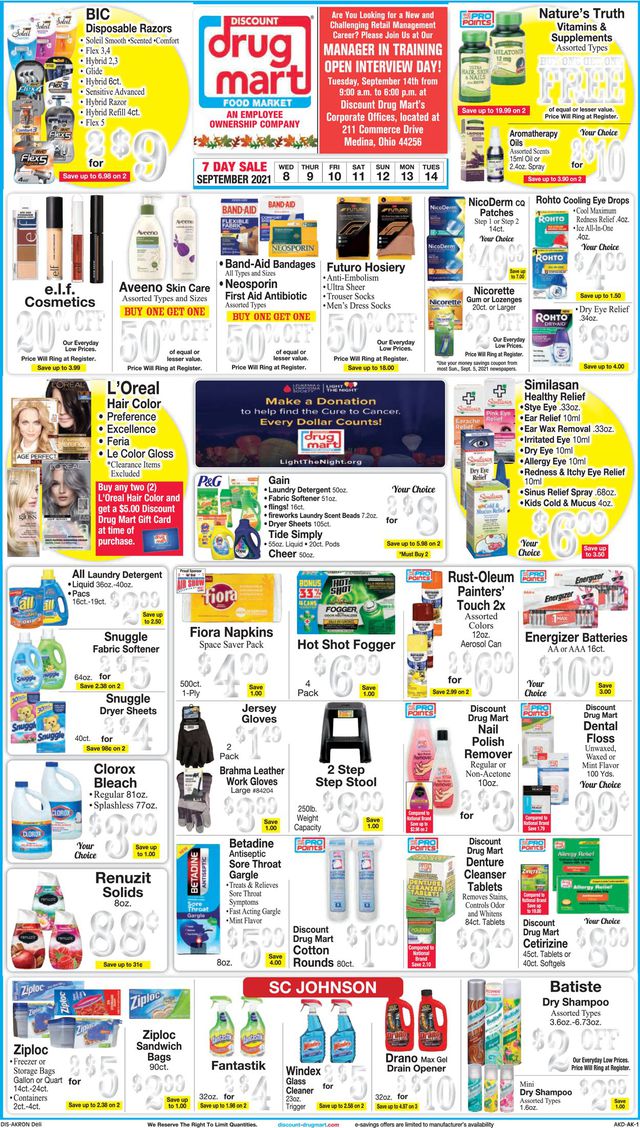 Discount Drug Mart Ad from 09/08/2021
