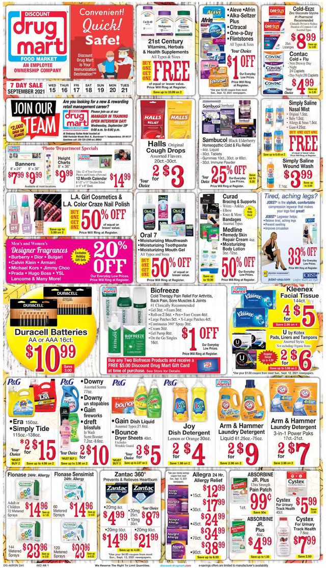 Discount Drug Mart Ad from 09/15/2021