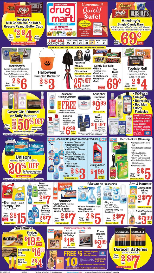 Discount Drug Mart Ad from 10/27/2021