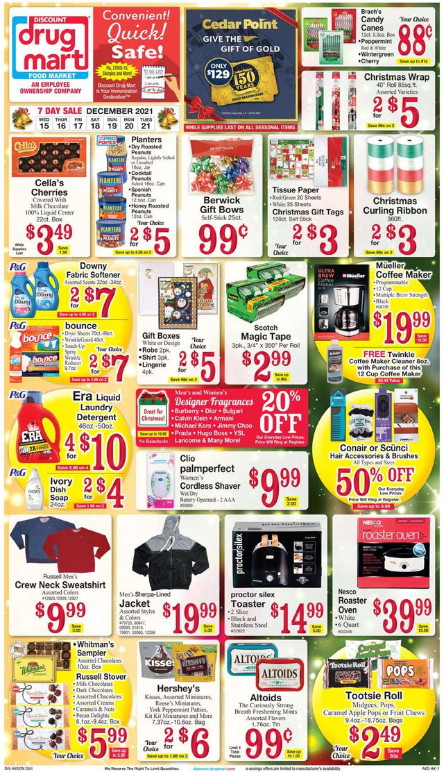 Discount Drug Mart Ad from 12/15/2021