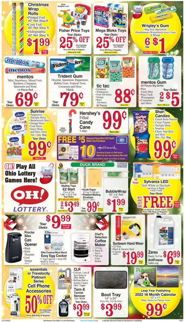 Discount Drug Mart Ad from 12/15/2021