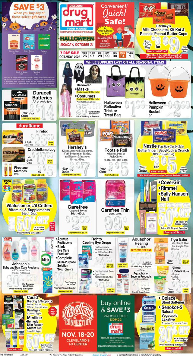 Discount Drug Mart Ad from 10/26/2022