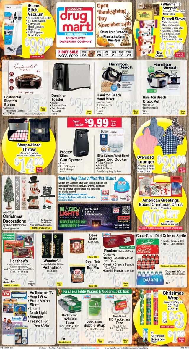 Discount Drug Mart Ad from 11/23/2022