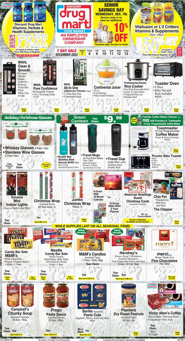 Discount Drug Mart Ad from 12/07/2022