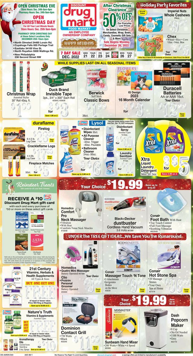 Discount Drug Mart Ad from 12/21/2022