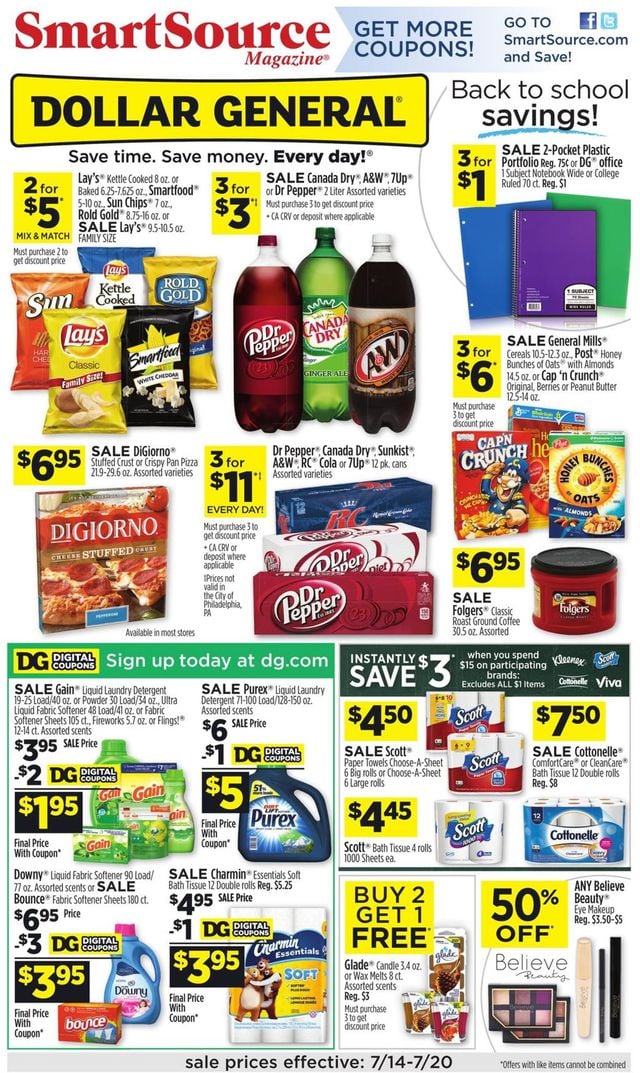 Dollar General Ad from 07/14/2019