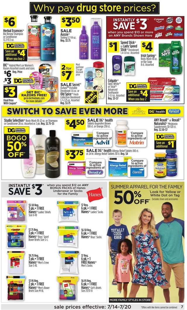 Dollar General Ad from 07/14/2019