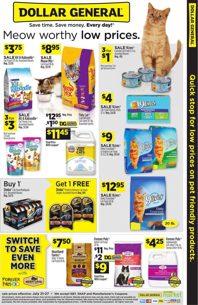Dollar General Ad from 07/21/2019